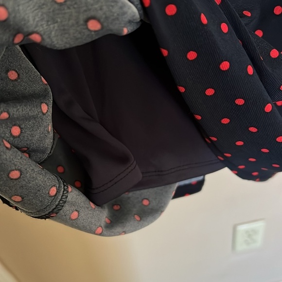 EVAN PICONE Navy Blue/Pink Polka Dot Sleeveless Midi Dress w/Rouching, Sz 8, GUC - Picture 8 of 10